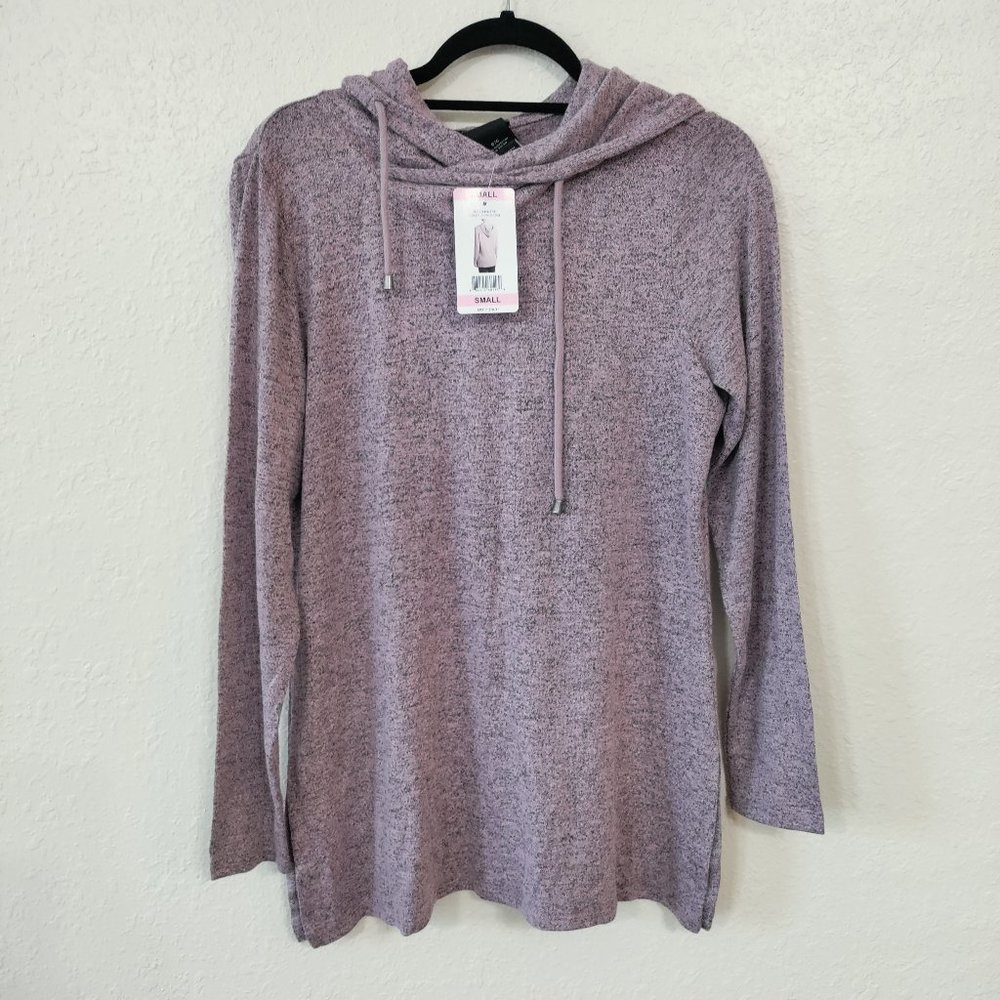 Premise Women's Sweater Lightweight Hoodie Knit Pink Blush Small